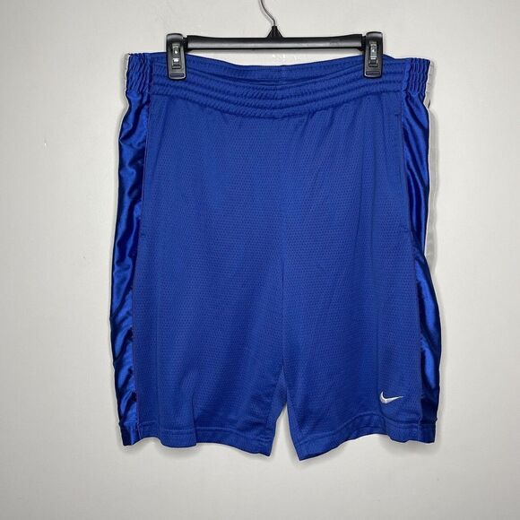 Nike Other - NIKE Shorts Mens Large L Blue Side-Panel Basketball Slit Pockets 9" Inseam